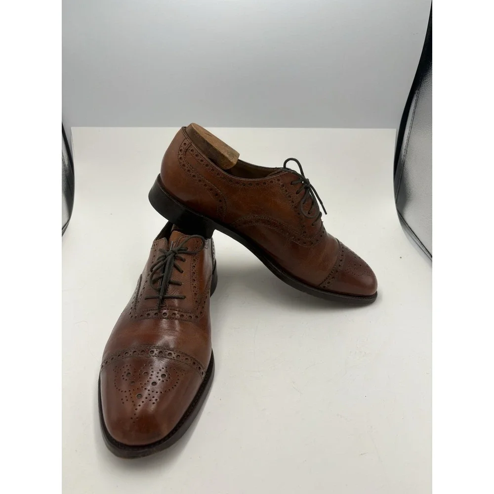 Charles Tyrwhitt Mens Leather Oxford Dress Shoes Brown Size 9‎